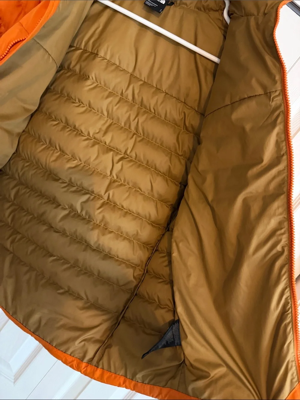 The North Face Men’s Orange Lightweight Quilted Puffer Jacket- Small